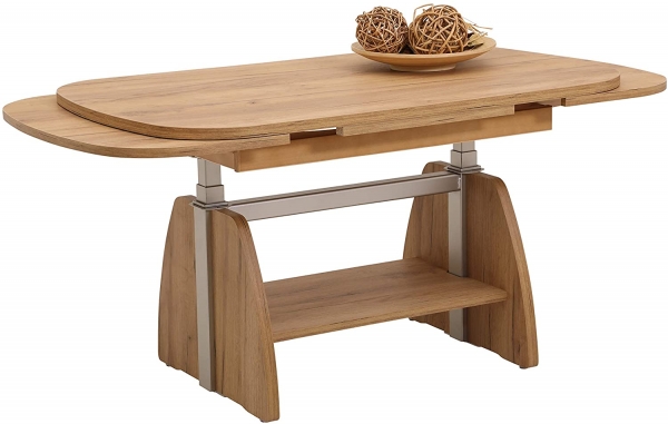 Couchtisch Colin Craft Eiche | Lift | ausziehbar + höhenverstellbar | B/T/H 107-156x67x52-71cm